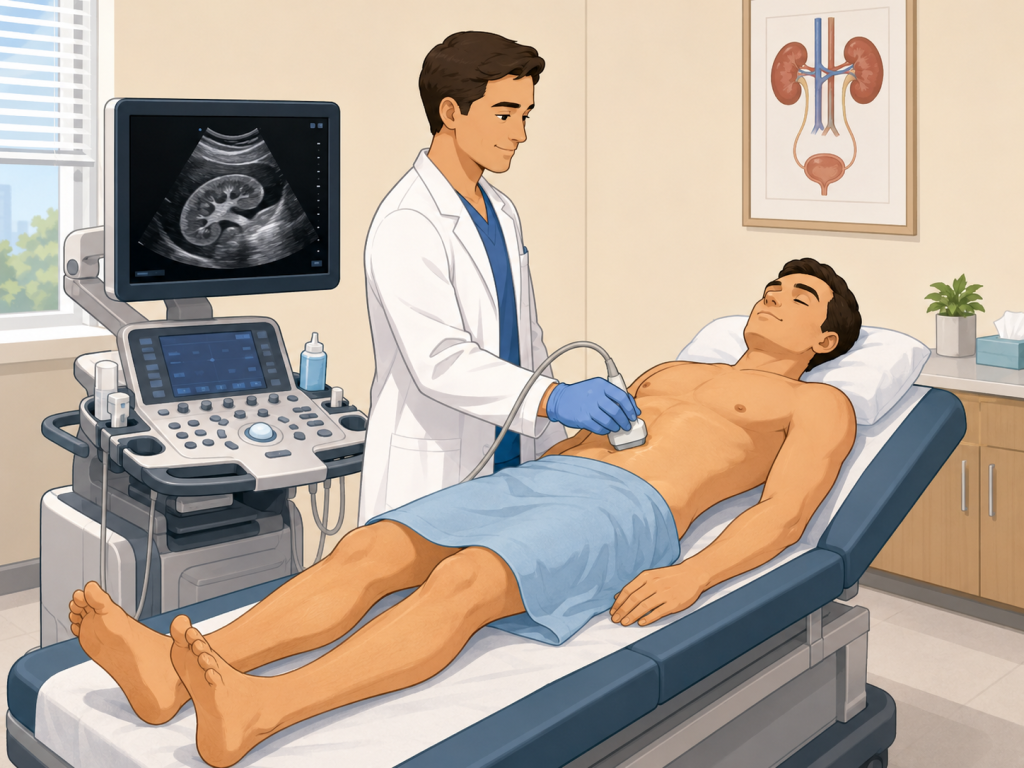 Renal ultrasound on a Male Patient